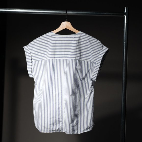 J. Crew Lace Up Striped Popover Shirt - 10 - Picture 5 of 12